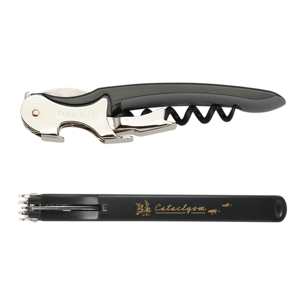 WNG-020-Murano Soft-Touch Corkscrewblack Murano Soft-Touch Corkscrew