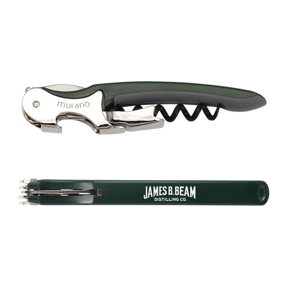WNG-020-Murano Soft-Touch Corkscrewdark green Murano Soft-Touch Corkscrew