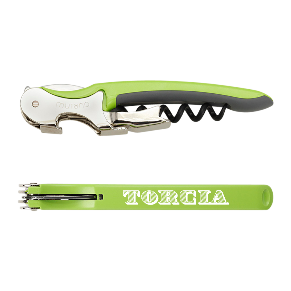WNG-020-Murano Soft-Touch Corkscrewlime green Murano Soft-Touch Corkscrew