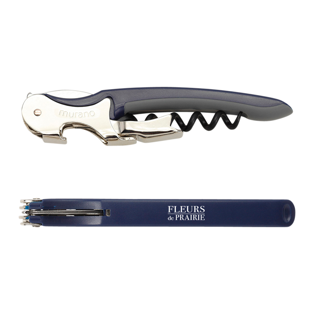 WNG-020-Murano Soft-Touch Corkscrewnavy blue Murano Soft-Touch Corkscrew