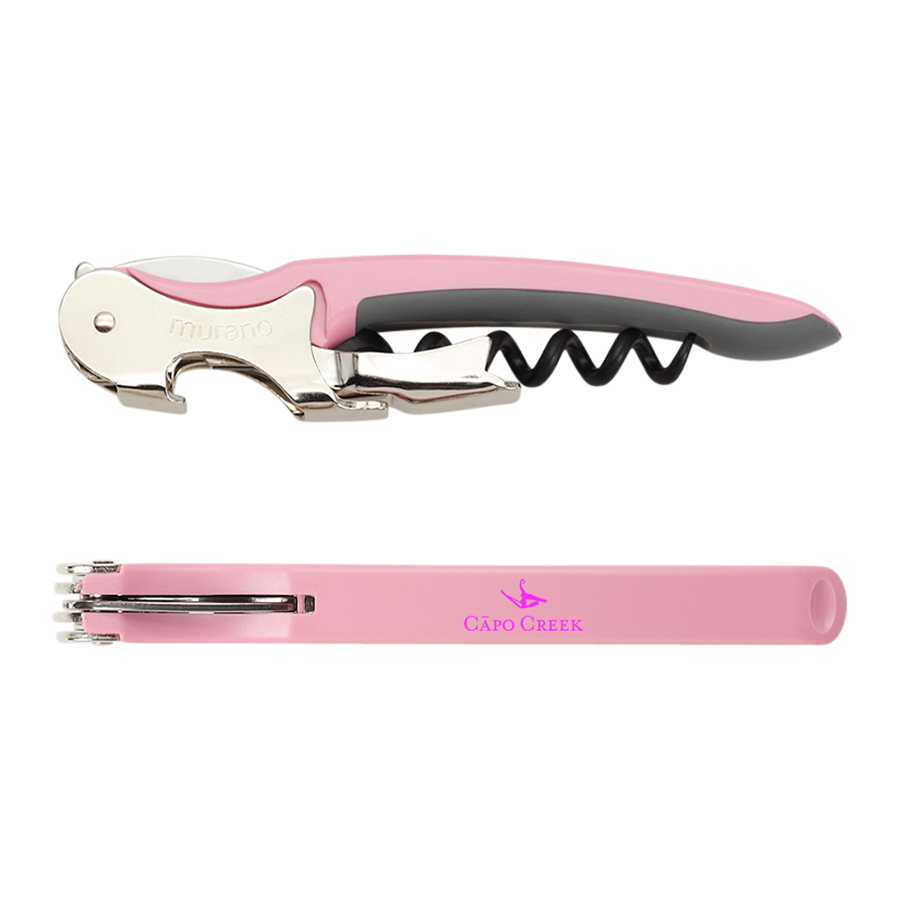 WNG-020-Murano Soft-Touch Corkscrewpink Murano Soft-Touch Corkscrew