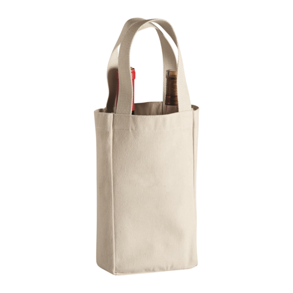 2-Bottle Heavy Cotton Canvas Tote