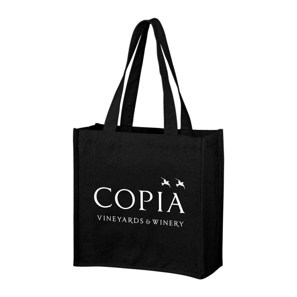 2_Bottle_Grocery_Bag-1-black 2-Bottle Heavy Cotton Canvas Grocery Tote