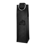 Black Leather Wine Tote