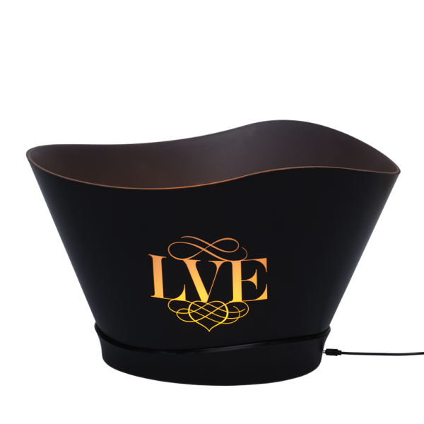 LED large Ice bucket black plastic