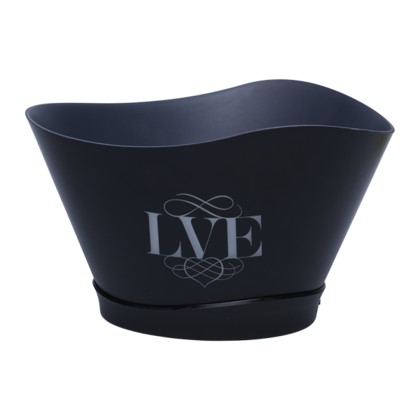 LED large Ice bucket black plastic