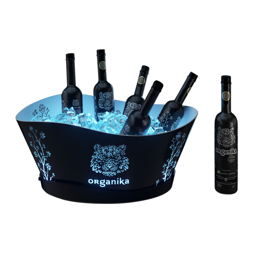 Large Black Plastic LED Ice Bucket-8 Large Black Plastic LED Ice Bucket