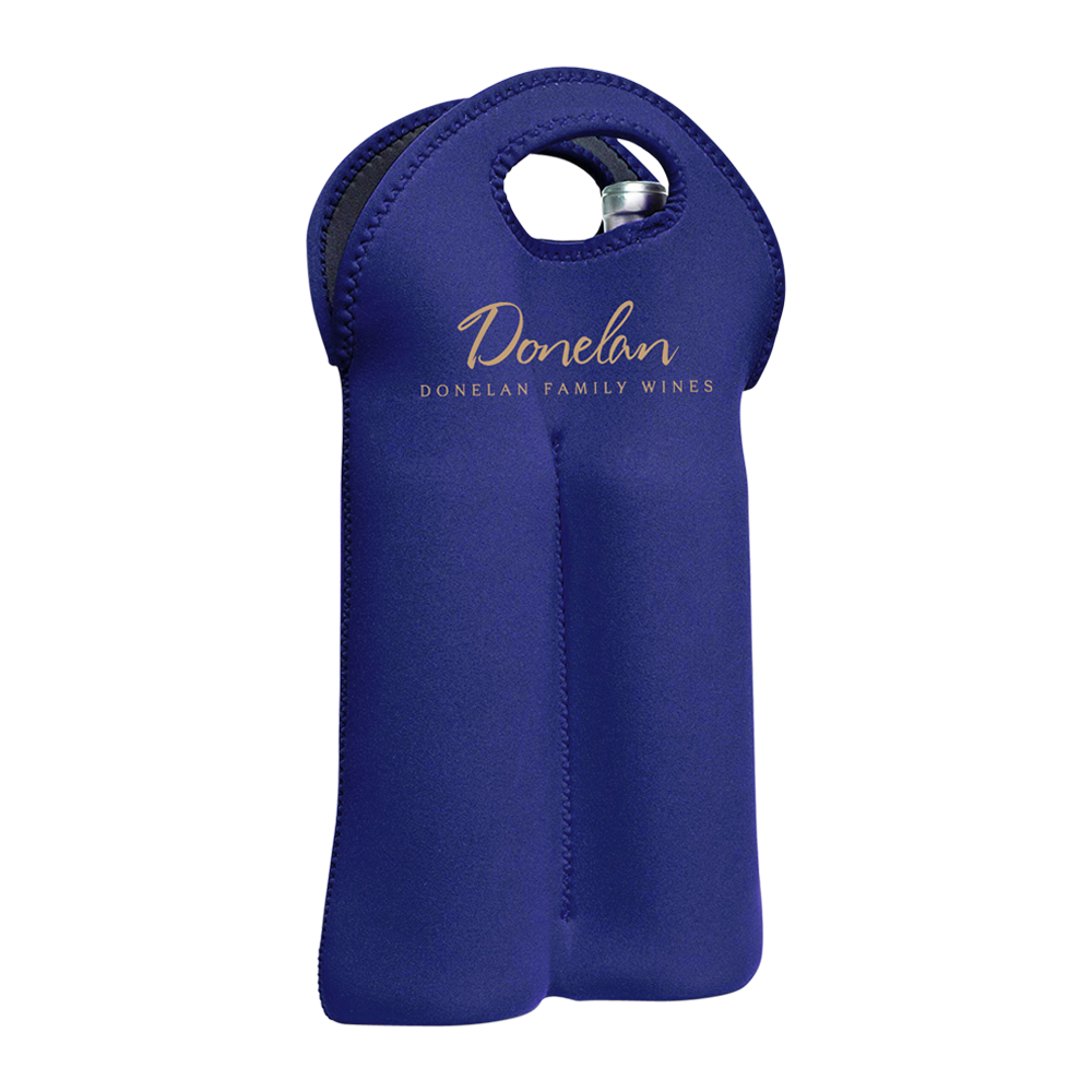 Neoprene-Wine-Totes-2-Blue + Khaki Neoprene Wine Totes