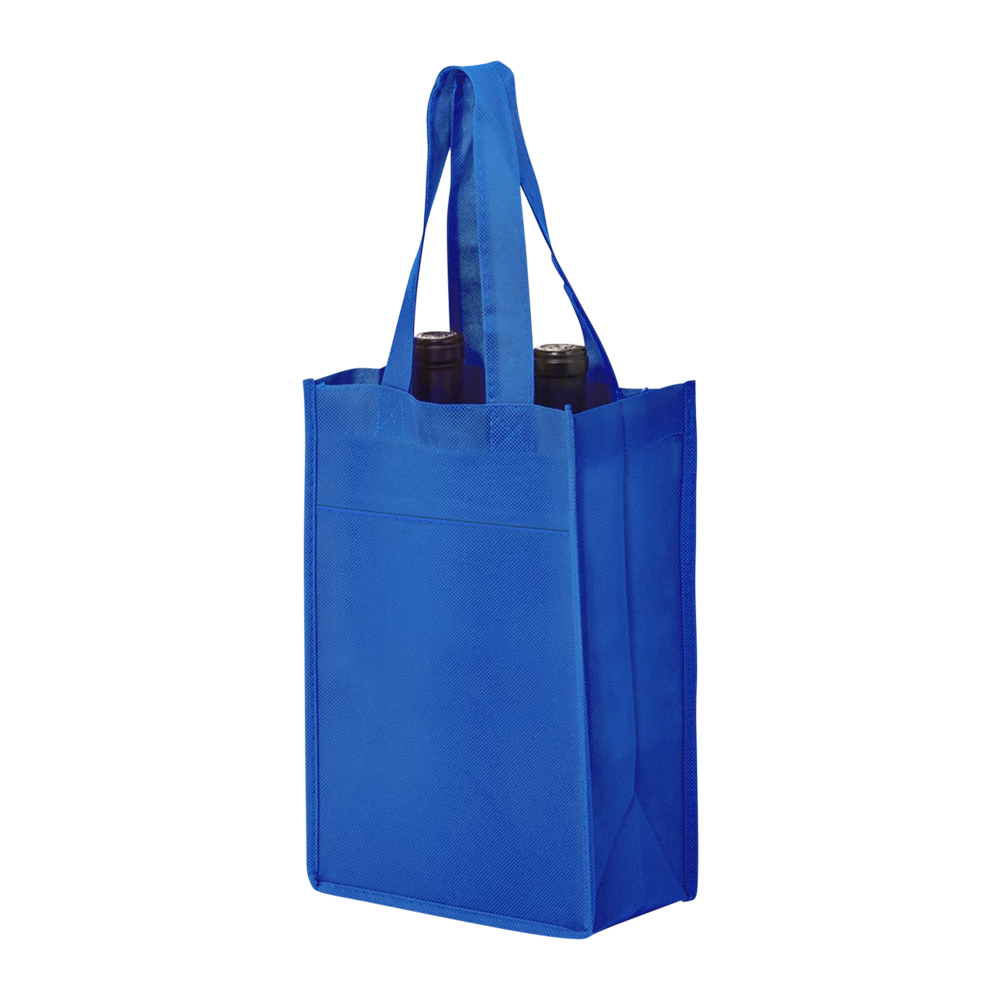 WNG-117-2-Bottle-Non-Woven-Tote-4-Blue 2-Bottle Non-Woven Tote