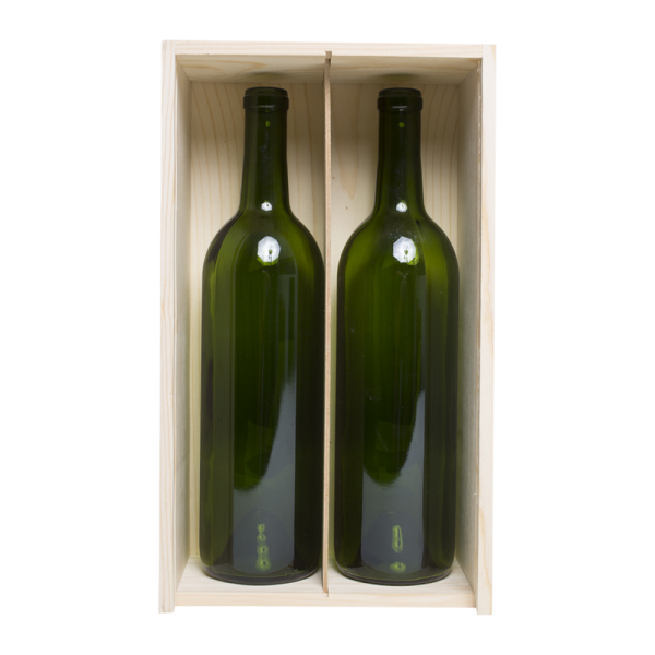 64-287 Pine Wood Box 2 Bottle #25624