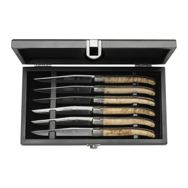 Laguiole Tradition Black Lacquer Gift Box Knife Set - Wine-n-Gear