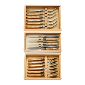 Laguiole knife, fork and spoon set