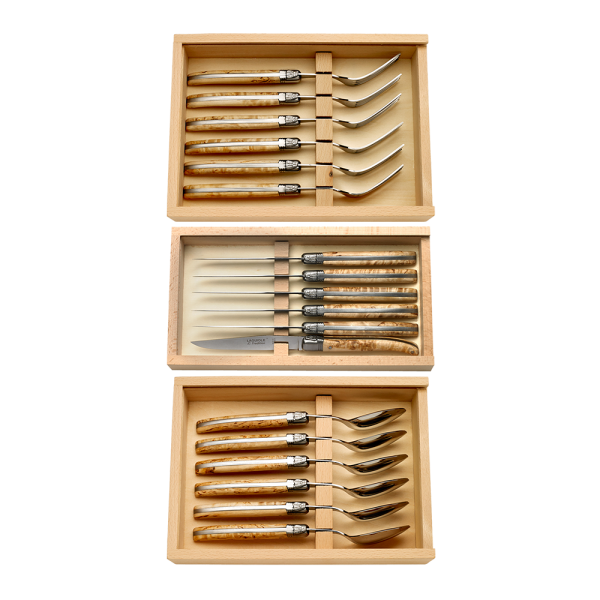 Laguiole knife, fork and spoon set