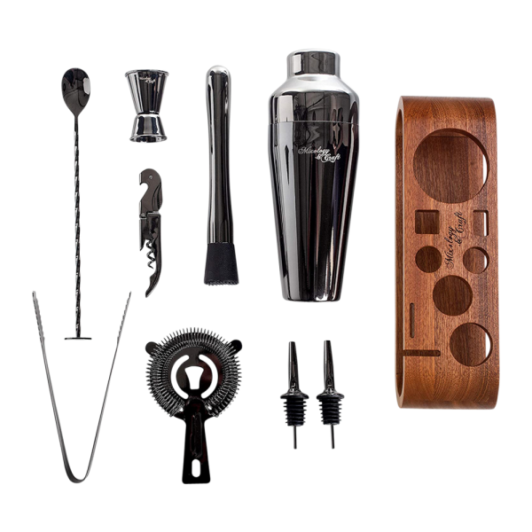 Kit cocktail complet professionnel mojito alcool bar 9 pcs inox