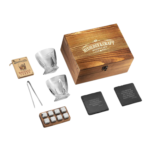 Elegant Whiskey Set in Wooden Box