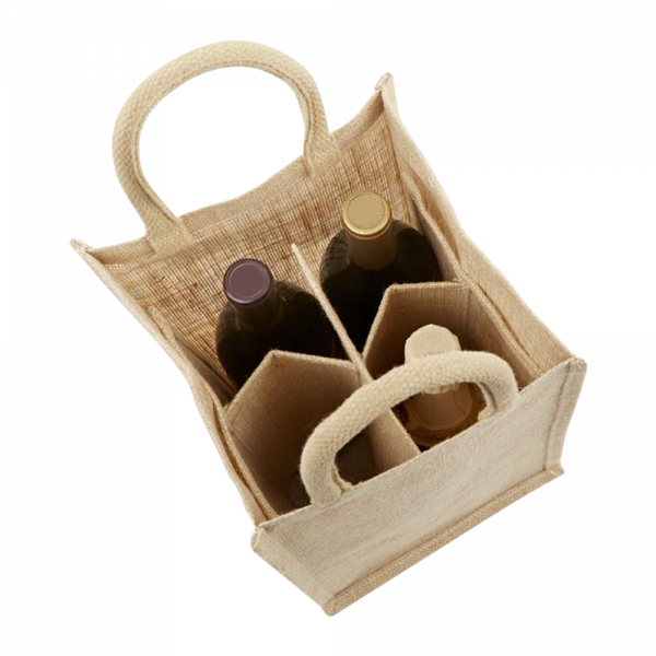 4-Bottle Jute Tote