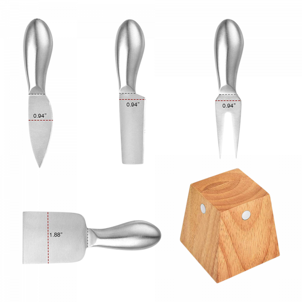 Cheese Knife Set with Wood Block