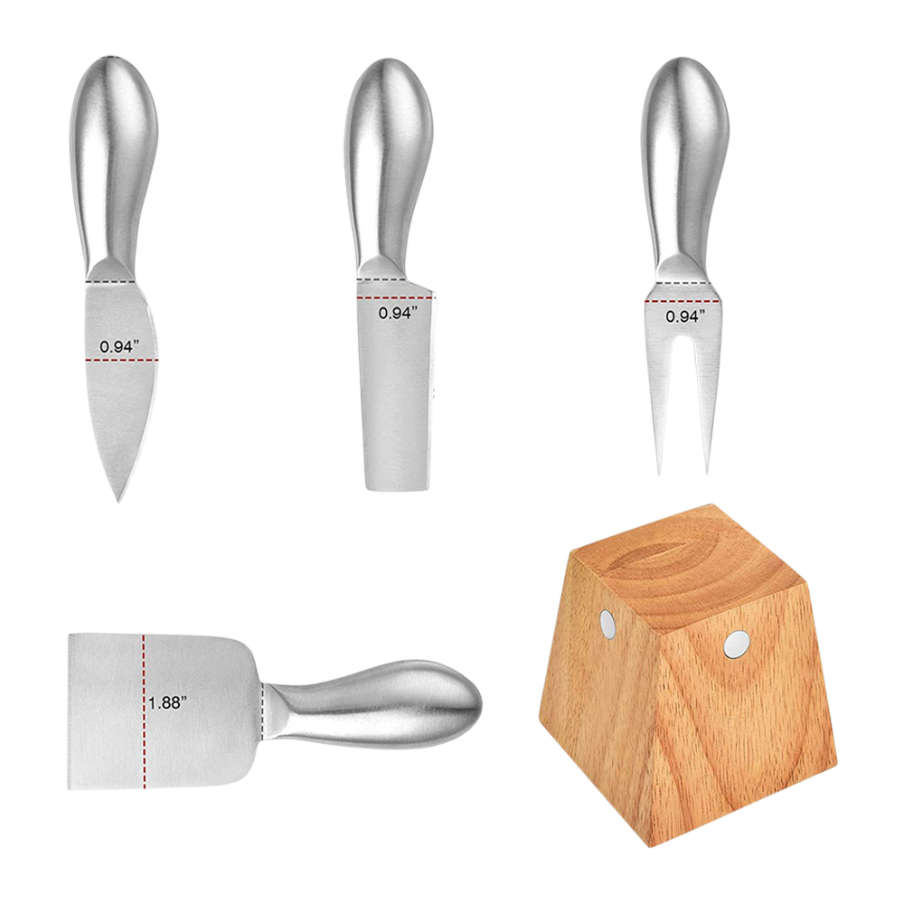 Cheese-Knife-Set-Wood-Block-#5 Cheese Knife Set with Wood Block