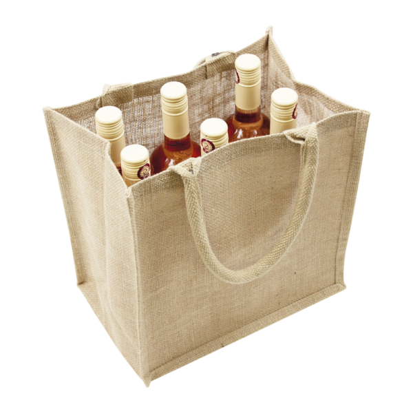 6-Bottle Jute Tote