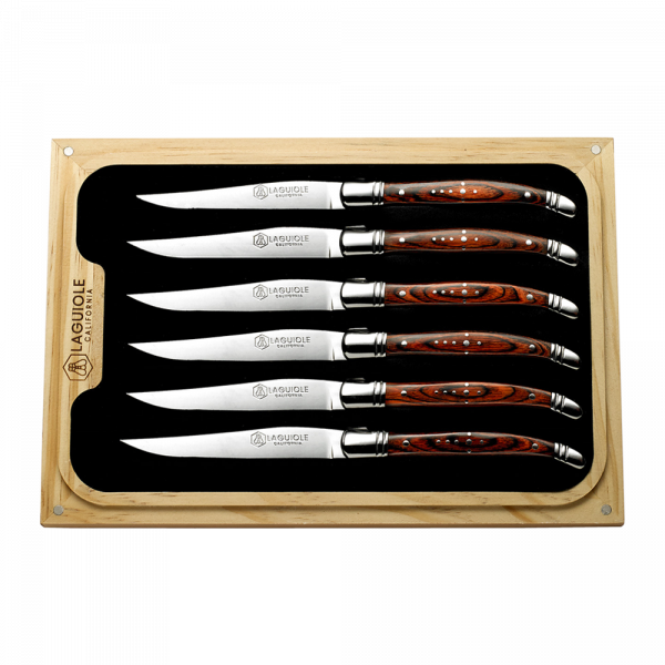 Laguiole California-Steak Knife Set Rosewood