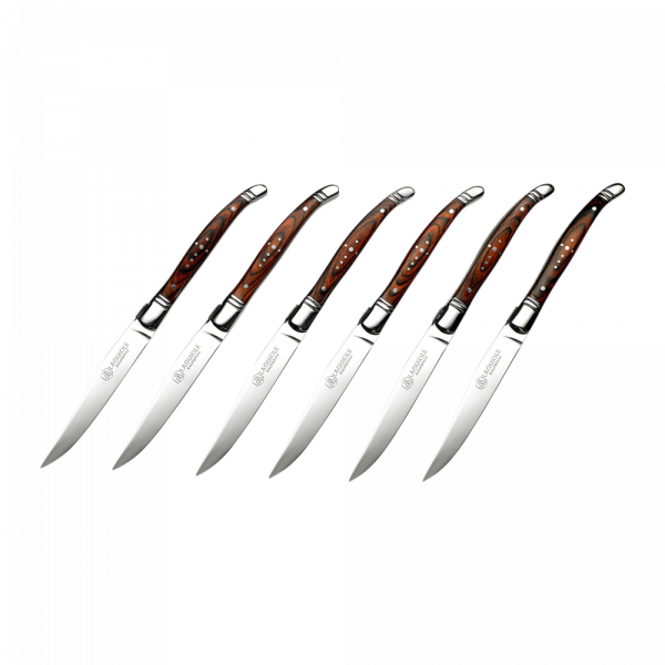 Laguiole California-Steak Knife Set Rosewood