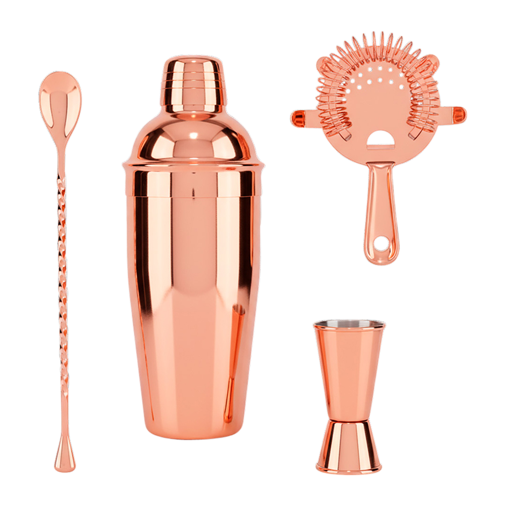 371-4-Piece Cocktail Set Stainless Steel-2-RoseGold 4-Piece Cocktail Set (Stainless Steel)