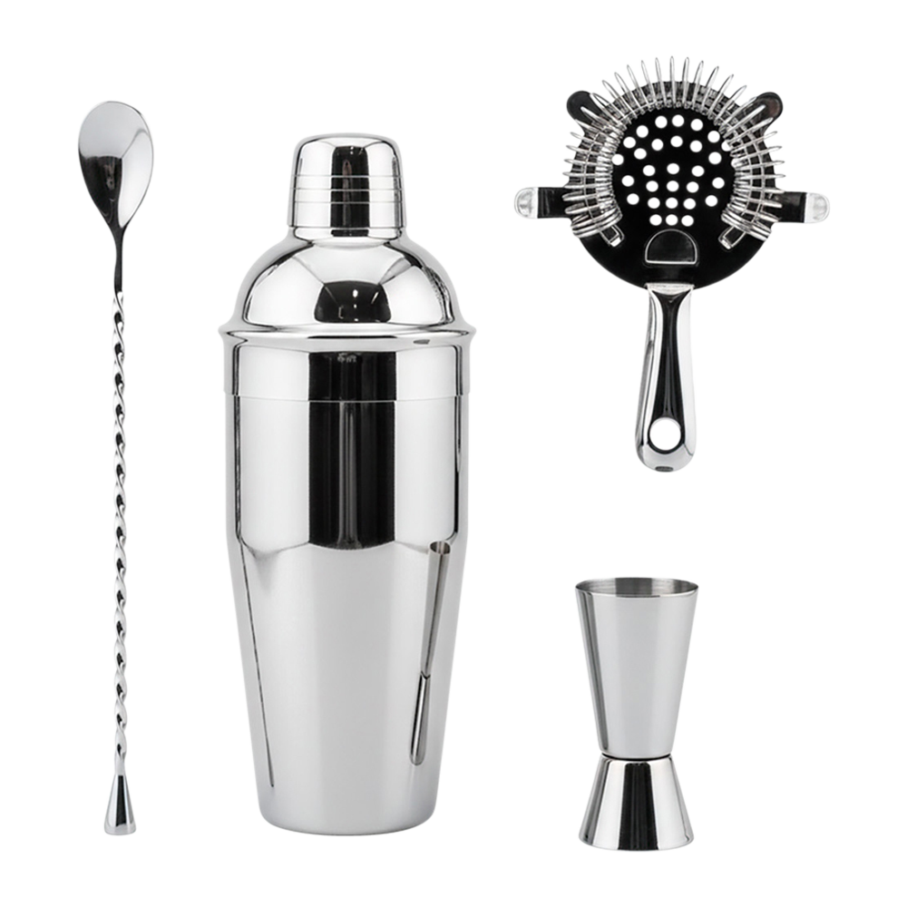 371-4-Piece Cocktail Set Stainless Steel-5-Silver 4-Piece Cocktail Set (Stainless Steel)