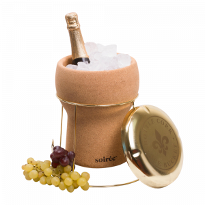 Champagne Cork Ice Bucket with Lid & Stand