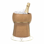 Champagne Cork Ice Bucket with Lid & Stand