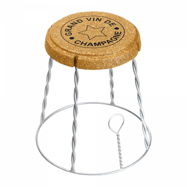 XL Champagne Cork Wire Cage Side Table