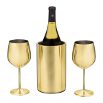 Stainless Steel Wine Chiller and Wine Glass Set