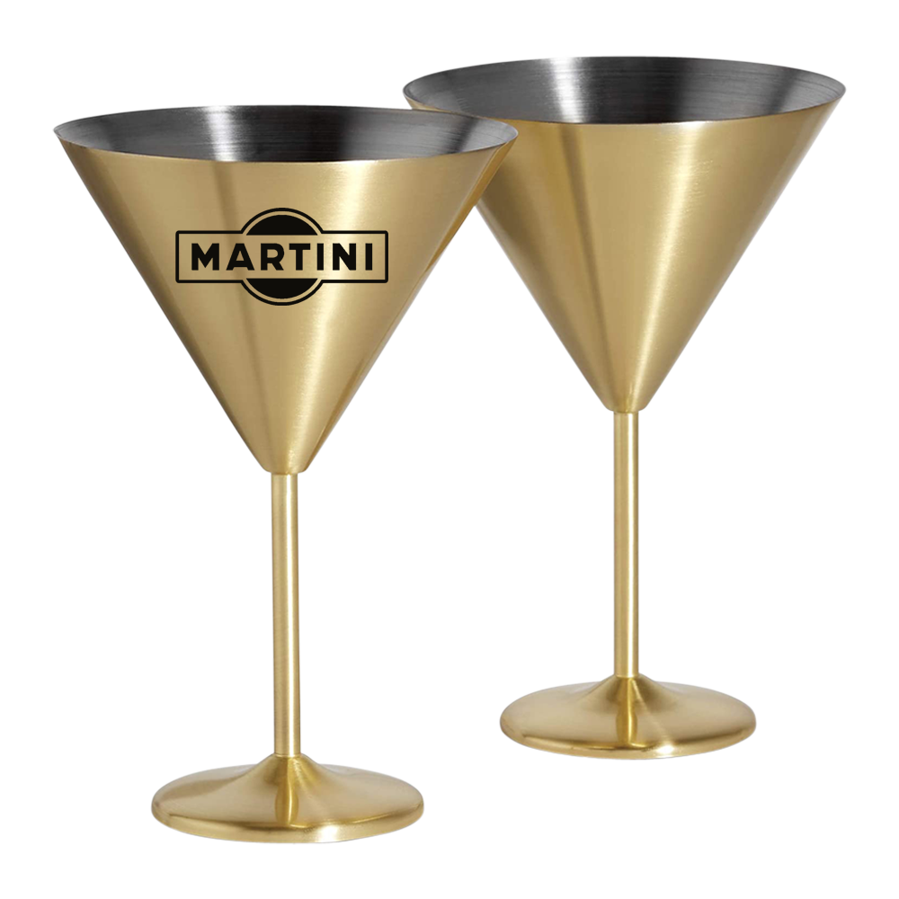 Icy Pine Etched Martini Glasses