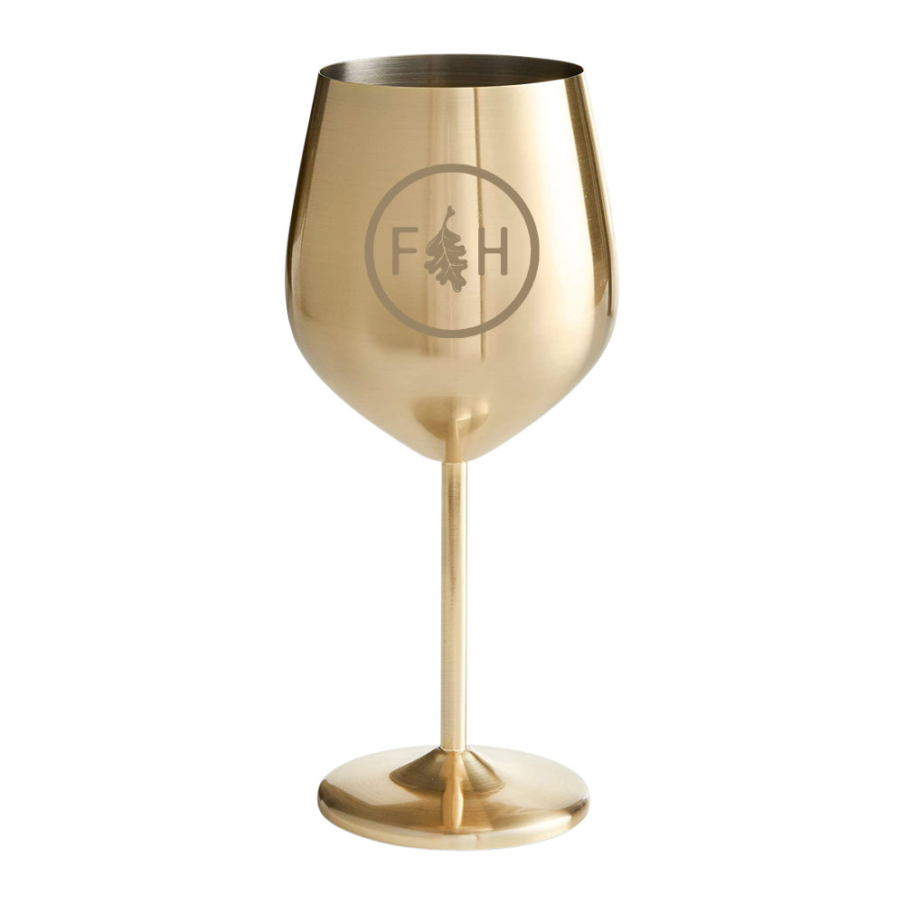 Luxury Stainless Steel Champagne Gold Wine Goblets With Engraving