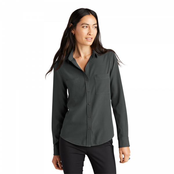 Crepe Blouse Button Shirt Women