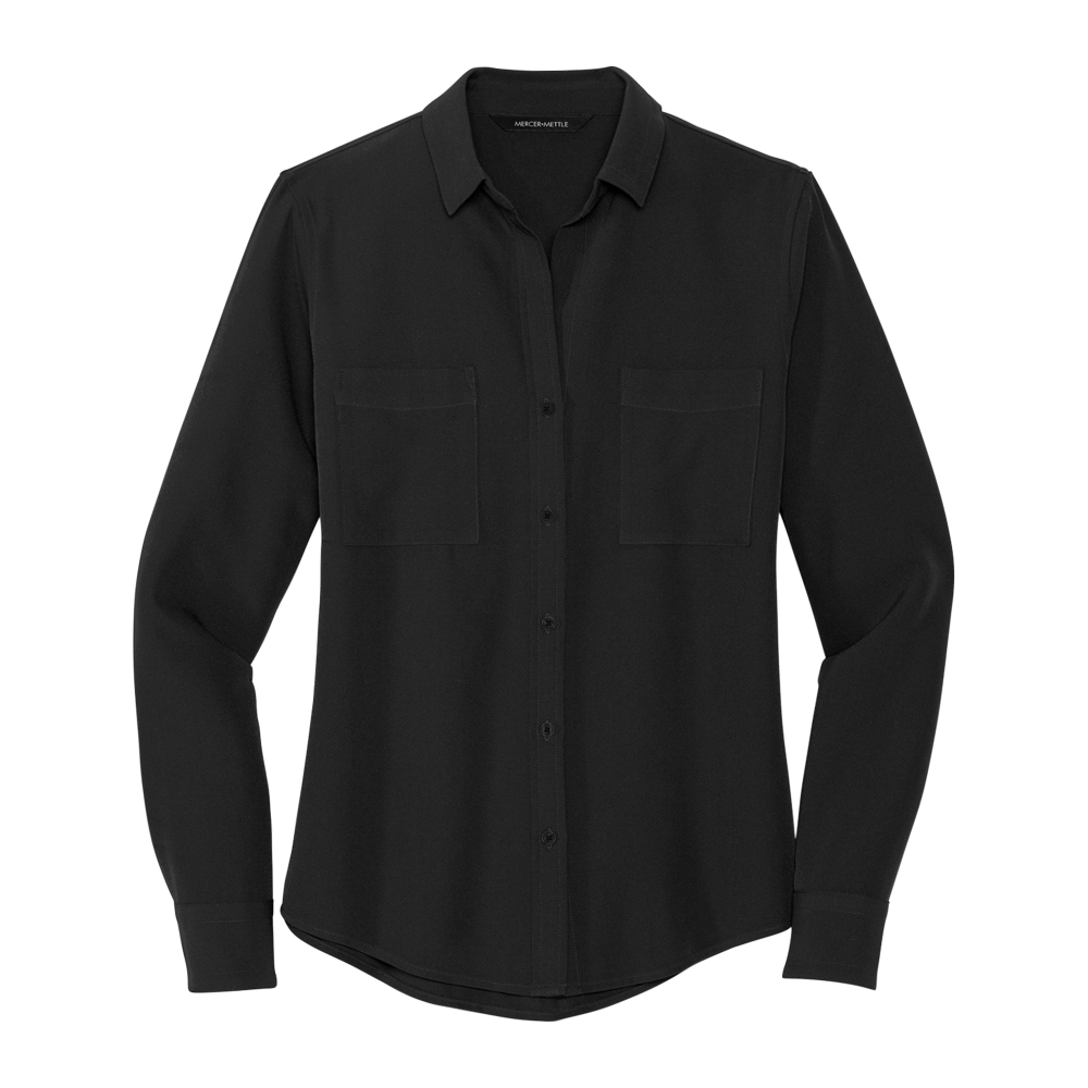Crepe Blouse Button Shirt Women