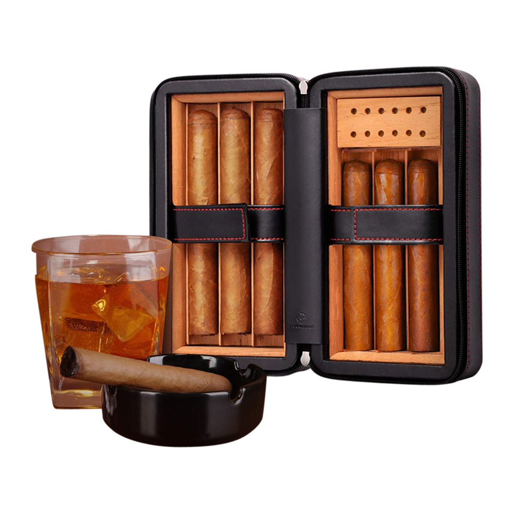 6-Cigar Leather Case