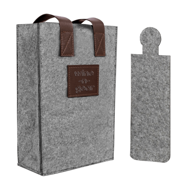 2 Bottle Felt Wine Tote