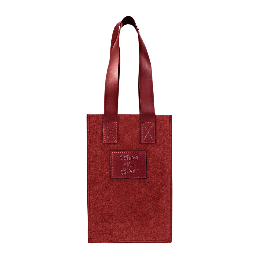 WNG-1165-2-Bottle Felt Wine Tote-13-red 2 Bottle Felt Wine Tote