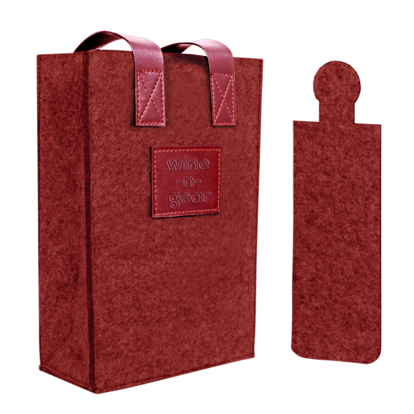 2 Bottle Felt Wine Tote