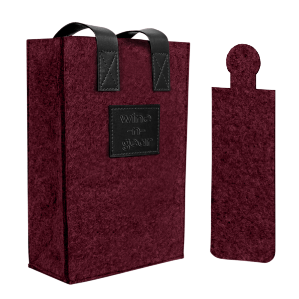 2 Bottle Felt Wine Tote