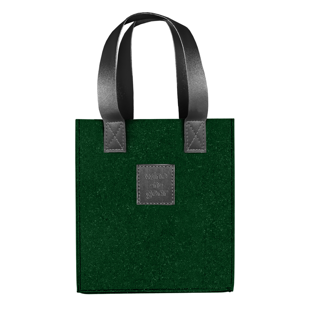 WNG-1167-4-Bottle-Felt-Wine-Tote-6-darkgreen-grey 4-Bottle Felt Tote