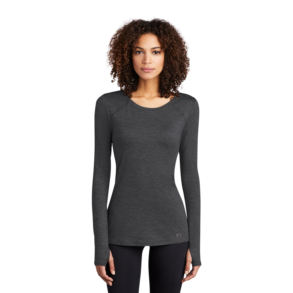 WNG-829-OGIO-ENDURANCE-Ladies-Force-Long-Sleeve-Tee-BlackHeather-2 OGIO® ENDURANCE Ladies Force Long Sleeve Tee