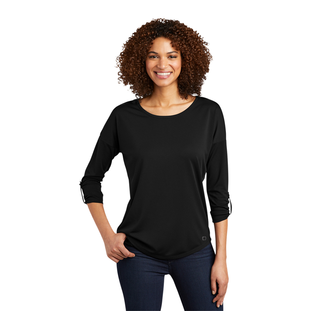 WNG-851-OGIO-Ladies-Gravitate-Scoop-3-4-Sleeve-Black-2 OGIO® Ladies Gravitate Scoop 3/4-Sleeve