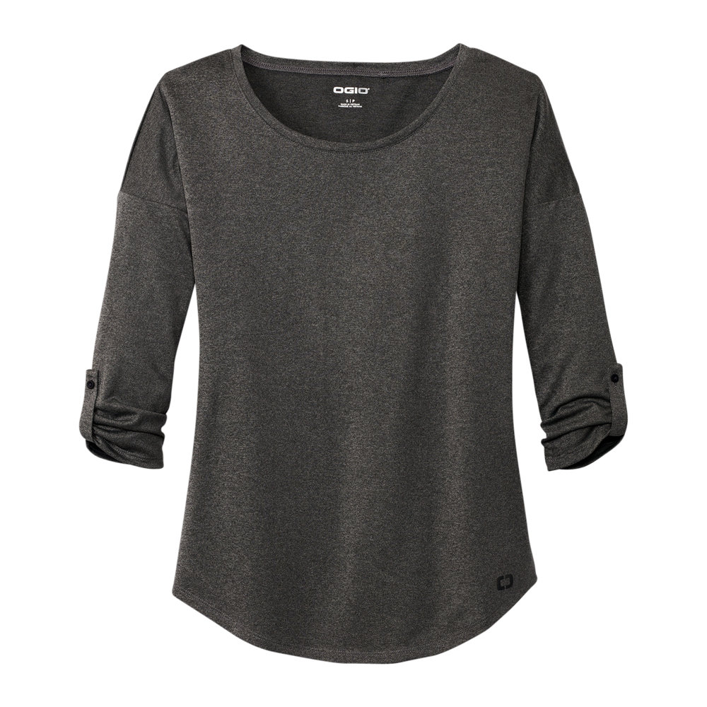 WNG-851-OGIO-Ladies-Gravitate-Scoop-3-4-Sleeve-Gray-4 OGIO® Ladies Gravitate Scoop 3/4-Sleeve