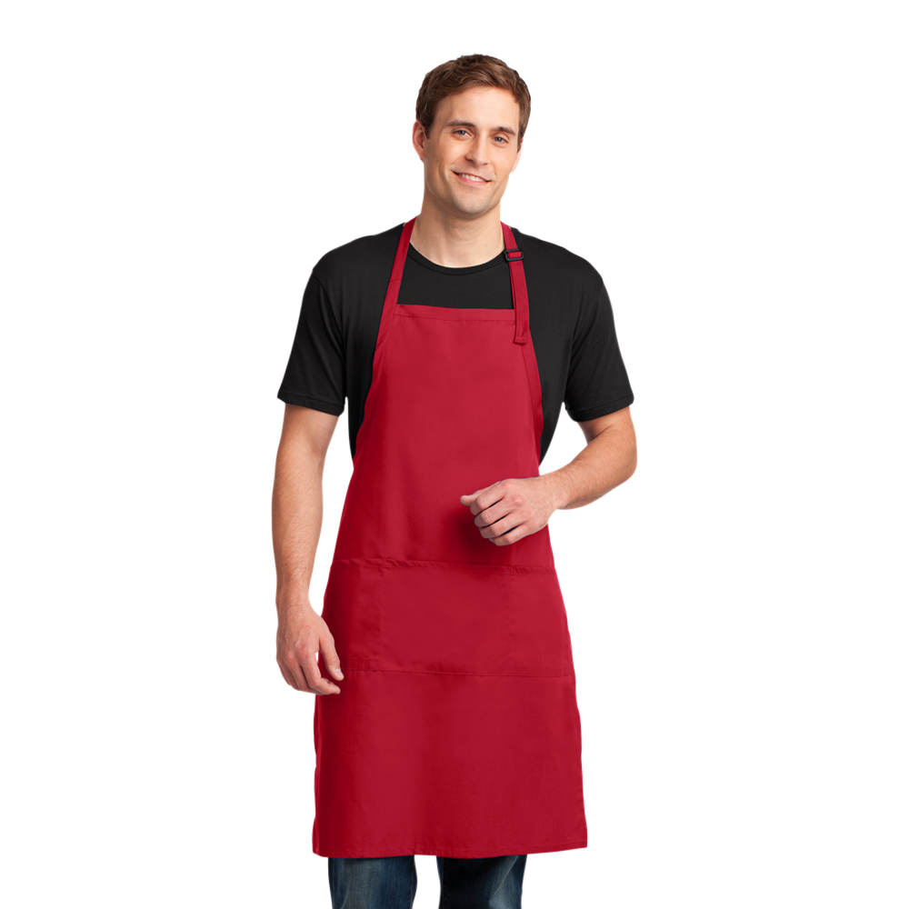 WNG-2021-Port-Authority-Extra-Long-Apron-6-Red Port Authority® Easy Care Extra Long Bib Apron with Stain Release