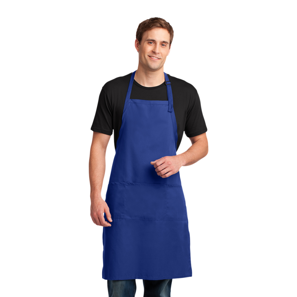 WNG-2021-Port-Authority-Extra-Long-Apron-7-Royal Port Authority® Easy Care Extra Long Bib Apron with Stain Release