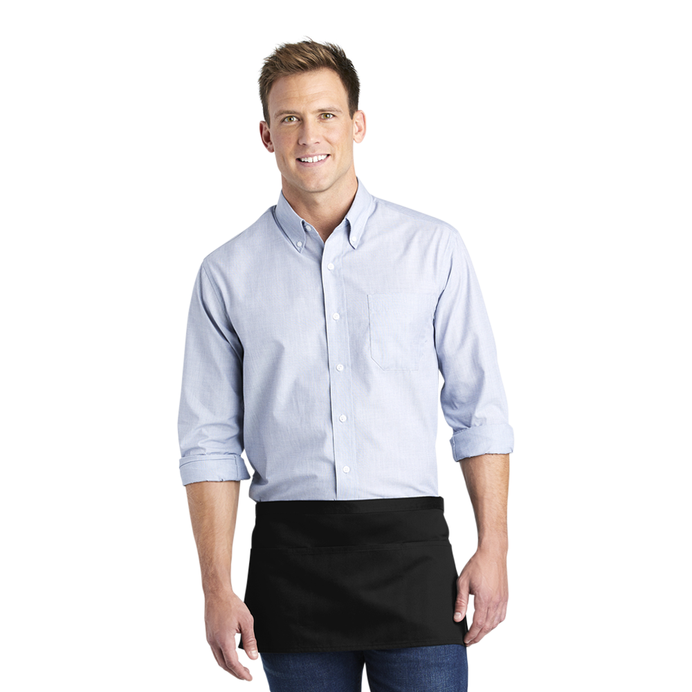 WNG-2029-Port-Authority-Three-Pocket-Waist-Apron-6-Black Port Authority® Three-Pocket Waist Apron