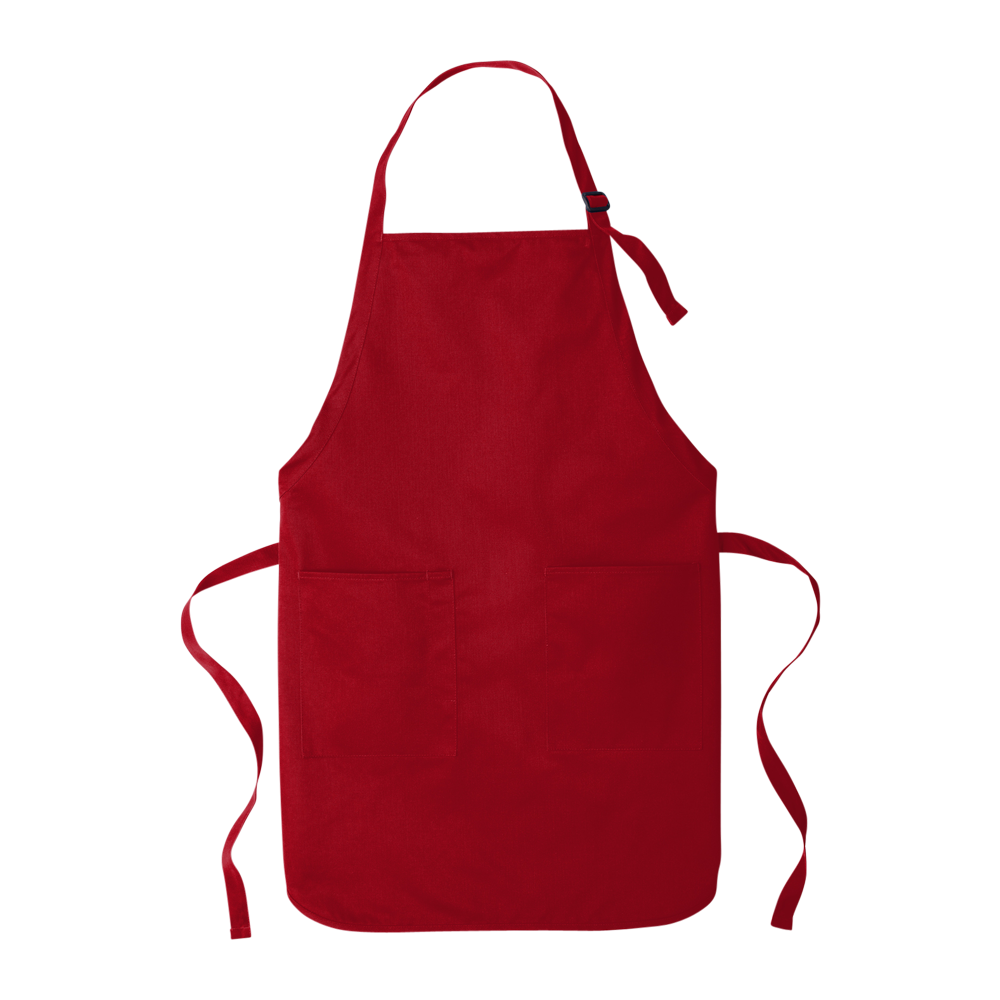 WNG-2031-Port-Authority-Full-Two-Pocket-Apron-10-Red Port Authority® Full-Length Two-Pocket Bib Apron