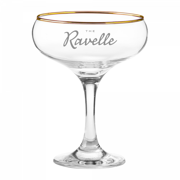 Gold Rimmed Cocktail Coupe Glass