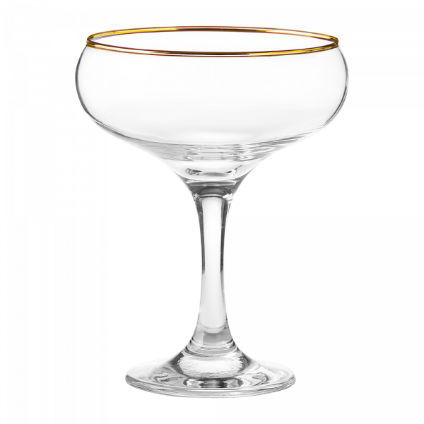 Gold Rimmed Cocktail Coupe Glass